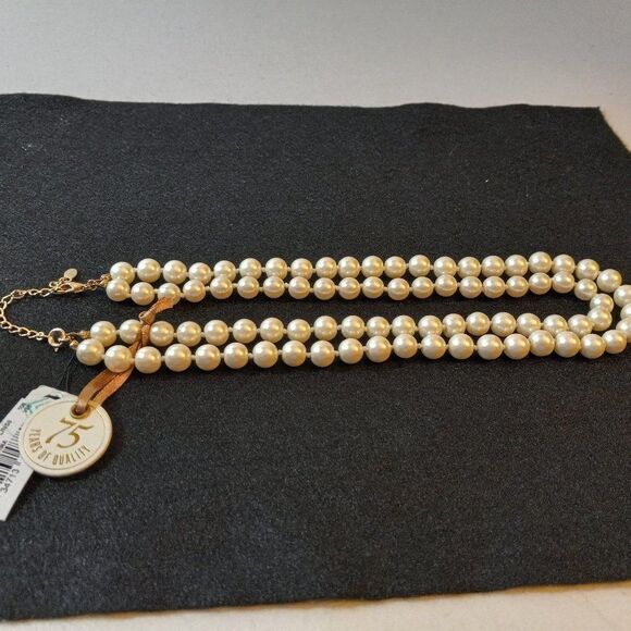 NWT Monet Two Strand Faux Pearl Necklace - Picture 5 of 6